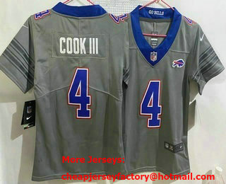Youth Buffalo Bills #4 James Cook III Limited Grey Vapor Jersey