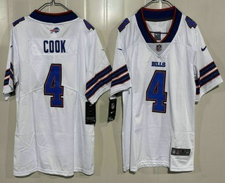Youth Buffalo Bills #4 James Cook III Limited White Vapor Jersey