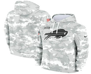 Youth Buffalo Bills Arctic Camo 2024 Salute to Service Club Fleece Pullover Hoodie