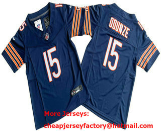 Youth Chicago Bears #15 Rome Odunze Limited Navy FUSE Vapor Jersey