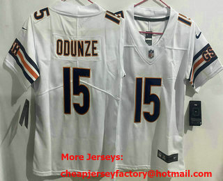 Youth Chicago Bears #15 Rome Odunze White Vapor Limited Stitched Jersey