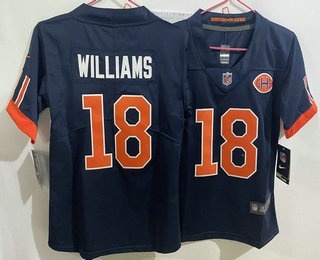 Youth Chicago Bears #18 Caleb Williams Navy 2026 Vapor Rivalries Collection Limited Stitched Jersey