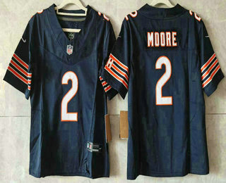 Youth Chicago Bears #2 DJ Moore Limited Navy FUSE Vapor Jersey