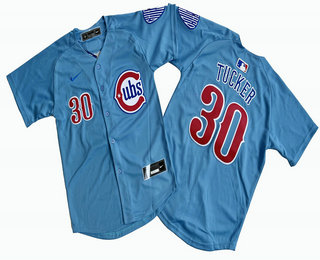 Youth Chicago Cubs #30 Kyle Tucker Baby Blue Limited Jersey