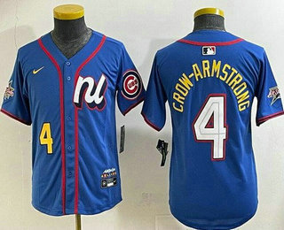 Youth Chicago Cubs #4 Pete Crow Armstrong Blue 2025 All Star Limited Jersey