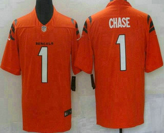 Youth Cincinnati Bengals #1 JaMarr Chase Limited Orange Vapor Jersey