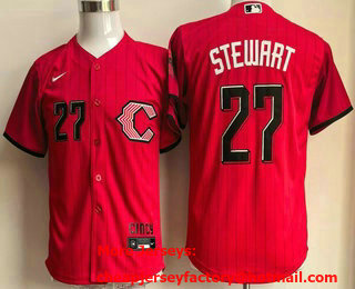 Youth Cincinnati Reds #27 Sal Stewart Red 2026 City Connect Stadium Jersey