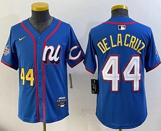 Youth Cincinnati Reds #44 Elly De La Cruz Blue 2025 All Star Limited Jersey