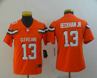Youth Cleveland Browns #13 Odell Beckham Jr Orange 2017 Vapor Untouchable Stitched NFL Nike Limited Jersey