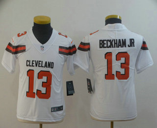 Youth Cleveland Browns #13 Odell Beckham Jr White 2017 Vapor Untouchable Stitched NFL Nike Limited Jersey