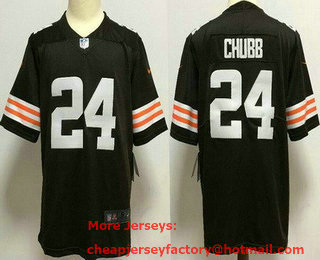 Youth Cleveland Browns #24 Nick Chubb Limited Brown Vapor Jersey