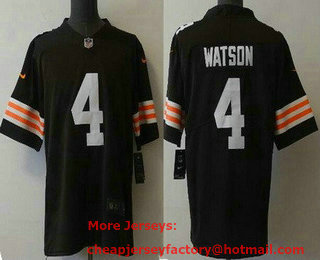 Youth Cleveland Browns #4 Deshaun Watson Limited Brown Vapor Jersey