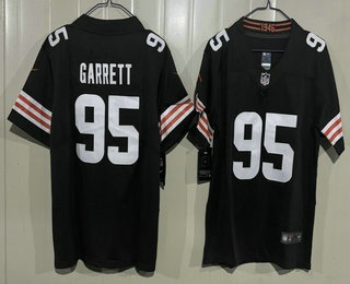 Youth Cleveland Browns #95 Myles Garrett Limited Brown Vapor Jersey