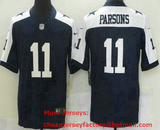 Youth Dallas Cowboys #11 Micah Parsons Limited Navy Alternate Vapor Jersey