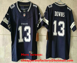 Youth Dallas Cowboys #13 Caleb Downs Limited Navy FUSE Jersey