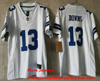 Youth Dallas Cowboys #13 Caleb Downs Limited White FUSE Jersey