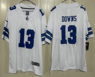Youth Dallas Cowboys #13 Caleb Downs Limited White Vapor Jersey