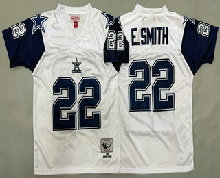 Youth Dallas Cowboys #22 Emmitt Smith White 1994 Throwback Jersey