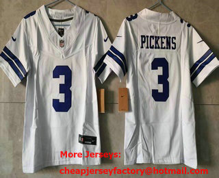 Youth Dallas Cowboys #3 George Pickens Limited White FUSE Jersey