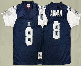 Youth Dallas Cowboys #8 Troy Aikman Navy 1995 Throwback Jersey