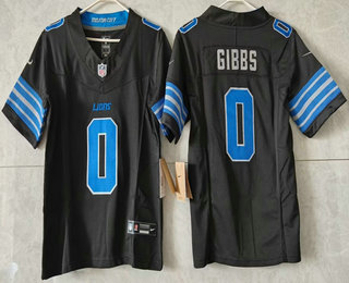 Youth Detroit Lions #0 Jahmyr Gibbs Limited Black FUSE Jersey