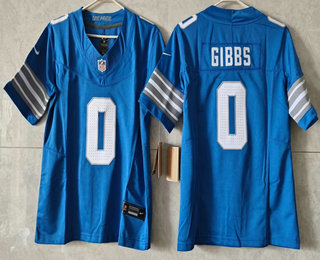 Youth Detroit Lions #0 Jahmyr Gibbs Limited Blue FUSE Jersey