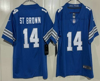 Youth Detroit Lions #14 Amon Ra St Brown Limited Blue Vapor Jersey