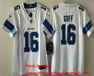 Youth Detroit Lions #16 Jared Goff Limited White 2024 Vapor Jersey