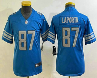 Youth Detroit Lions #87 Sam Laporta Limited Blue Vapor Jersey