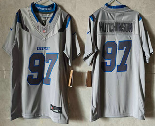 Youth Detroit Lions #97 Aidan Hutchinson Grey 2026 FUSE Rivalries Collection Limited Stitched Jersey