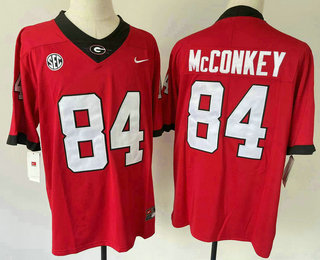Youth Georgia Bulldogs #84 Ladd McConkey Red 2021 Vapor Untouchable Limited Stitched Nike Jersey