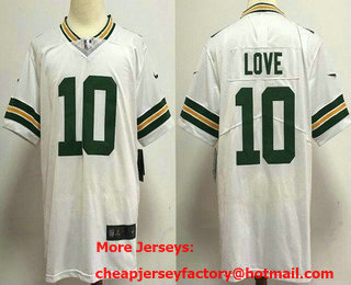 Youth Green Bay Packers #10 Jordan Love Limited White Vapor Jersey