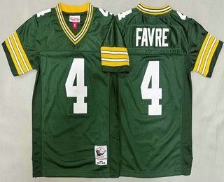 Youth Green Bay Packers #4 Brett Favre Green 1996 Throwback Stitched Jersey