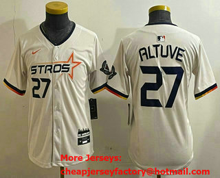Youth Houston Astros #27 Jose Altuve Cream 2025 City Connect Limited Stitched Jersey