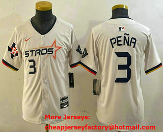 Youth Houston Astros #3 Jeremy Pena Cream 2025 City Connect Limited Stitched Jersey