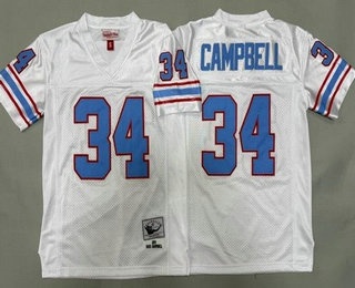 Youth Houston Oilers #34 Earl Campbell White 1979 Throwback Jersey