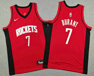 Youth Houston Rockets #7 Kevin Durant Red Swingman Jersey