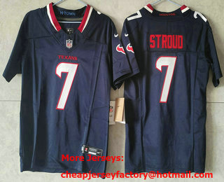 Youth Houston Texans #7 CJ Stroud Limited Navy 2024 FUSE Vapor Jersey