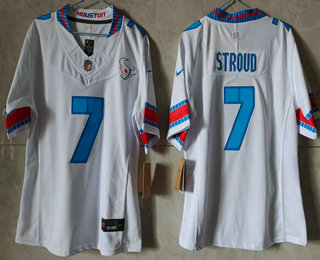 Youth Houston Texans #7 CJ Stroud White 2026 FUSE Rivalries Collection Limited Stitched Jersey (1)