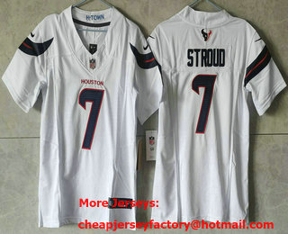 Youth Houston Texans #7 CJ Stroud White Limited White 2024 FUSE Vapor Jersey