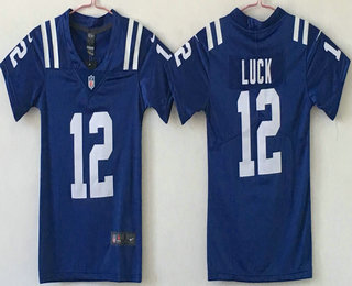 Youth Indianapolis Colts #12 Andrew Luck Royal Blue 2017 Vapor Untouchable Stitched NFL Nike Limited Jersey