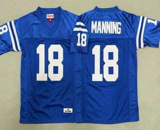 Youth Indianapolis Colts #18 Peyton Manning Blue 2006 Throwback Jersey