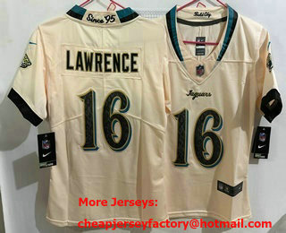 Youth Jacksonville Jaguars #16 Trevor Lawrence Cream 2026 Vapor Rivalries Collection Limited Stitched Jersey