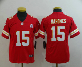 Youth Kansas City Chiefs #15 Patrick Mahomes II Red 2017 Vapor Untouchable Stitched NFL Nike Limited Jersey