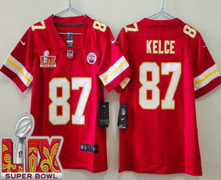 Youth Kansas City Chiefs #87 Travis Kelce Limited Red Super Bowl LIX Vapor Jersey