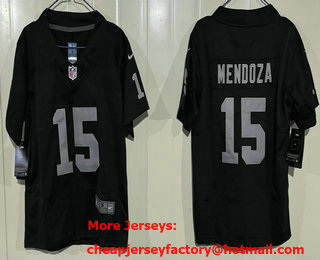 Youth Las Vegas Raiders #15 Fernando Mendoza Limited Black Vapor Jersey