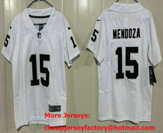 Youth Las Vegas Raiders #15 Fernando Mendoza Limited White Vapor Jersey