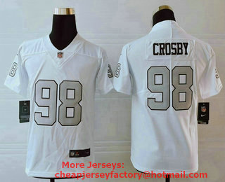 Youth Las Vegas Raiders #98 Maxx Crosby White 2016 Color Rush Stitched NFL Nike Limited Jersey