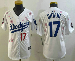 Youth Los Angeles Dodgers #17 Shohei Ohtani White 2025 Tokyo Series Limited Jersey