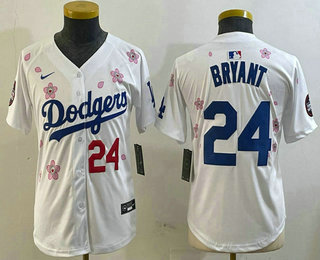 Youth Los Angeles Dodgers #24 Kobe Bryant White 2025 Tokyo Series Limited Jersey